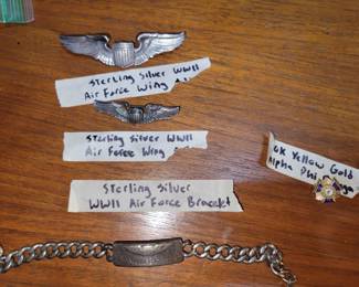 Sterling silver - WWII Air Force Wing,  Air Force Bracelet, small Air Force Wing
