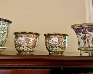 Oriental design pots and vases