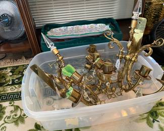 pair of large brass wall mount