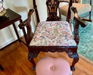 precious footrest and side chair