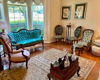 Welcome to our parlor, many lovely pieces of furniture