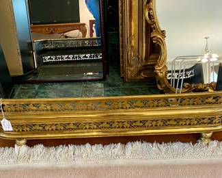 brass antique fireplace fender