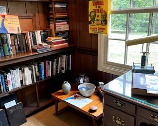 Beautiful desk, small side table and LOADS OF GREAT BOOKS!