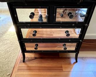 Cutest mirrored small side table...has a cracked bottom drawer front, but that would be easily fixed...It is adorable