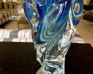 Art glass vase layered cased sculptured design...this is gorgeous and we have TWO!