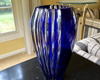 Beautiful art glass vase in Cobalt
