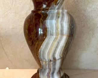 Red and brown natural onyx marble vase   so lovely