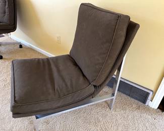 Mid Century GEM...Chrome and brown Italian style chair...very comfy and will WOW any room