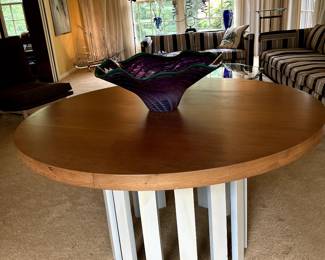 Another view of the Floating base table with the LaChaussee Art Glass bowl on top...stunning!