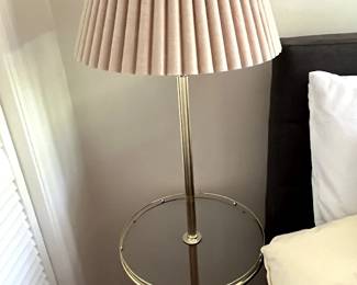 So versatile floor lamp with round shelf...use in bedroom, den or living room!