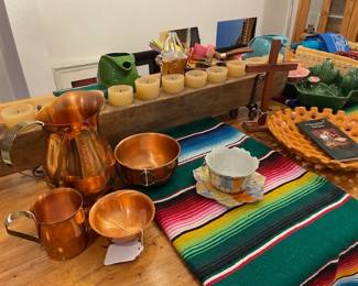 Copper pieces, sugar mold, ceramics, Japanese luster ware