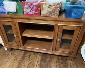 Wood buffet/entertainment equipment storage