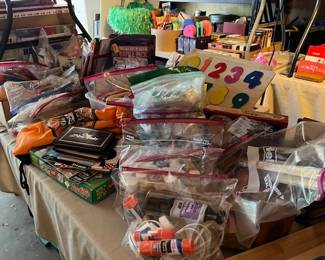 We have lots and lots of office and craft supplies, toys, puzzles, paints and so much more!