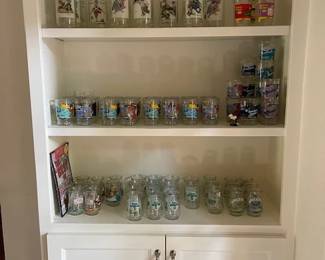 Looking at the display shelf with collector series glasses