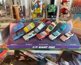 Vintage Louis Galoob cars on original display