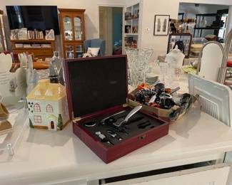 Selection of bottle openers and wine service