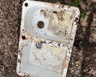 Vintage cast iron sink