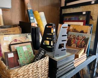 The metal black pieces are masks! More art, metal signs and frames