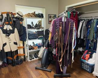 Looking into the bedroom, great clothing