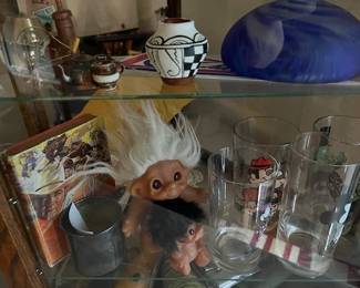 Silver plate baby mug, Trolls, pot from New Mexico