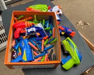 Lots of water guns, foam shooting guns