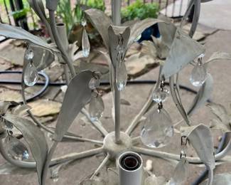 A close look at the chandelier 