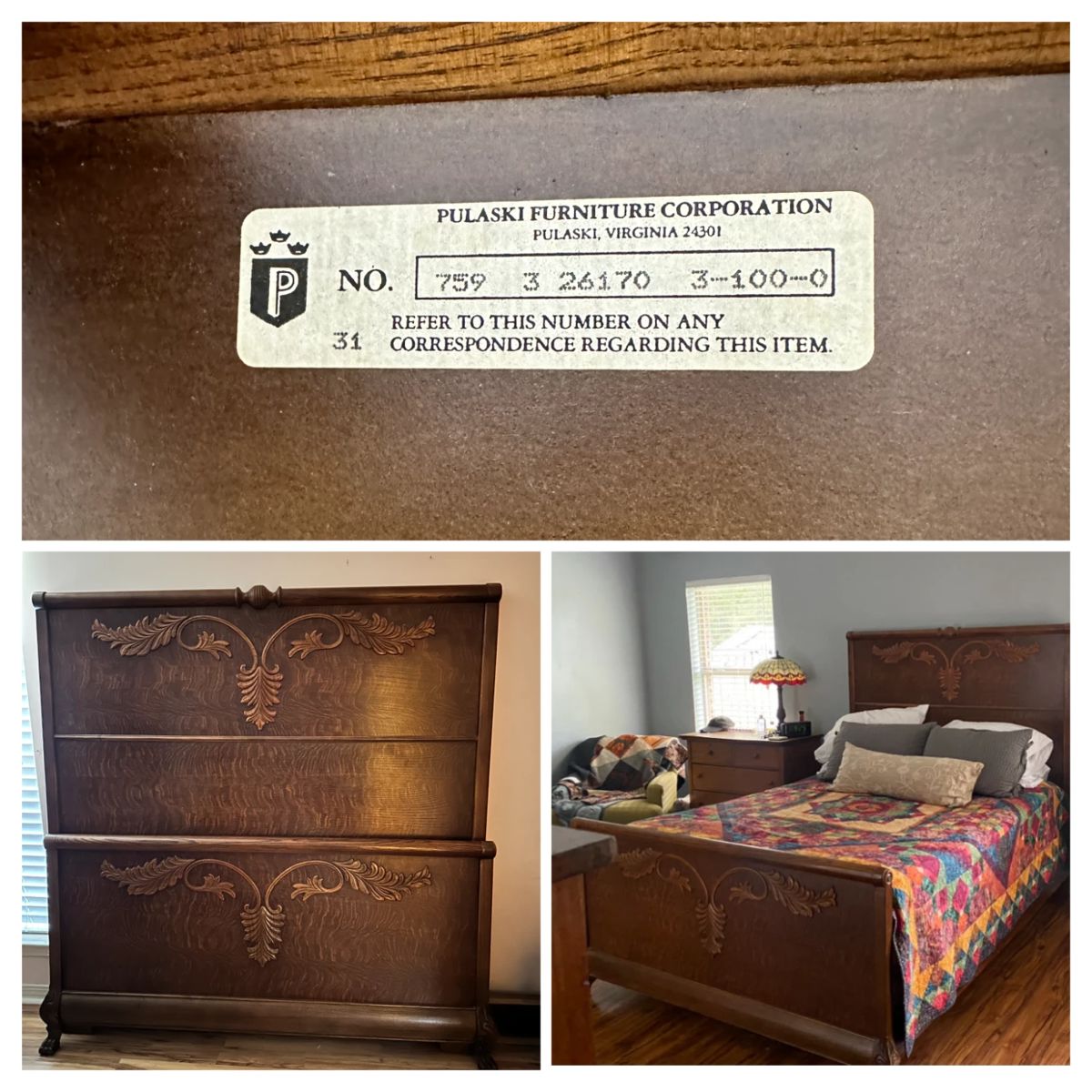 beautiful Pulaski queen bed 