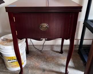 Mahogany converted sewing machine cabinet