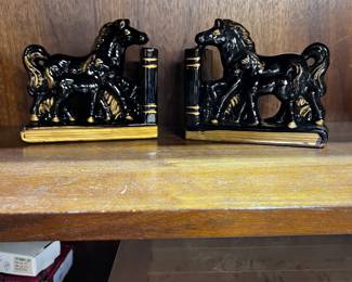 Porcelain horse bookends