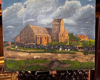 Beautiful original painting of a church