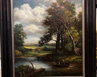 Framed oil on canvas