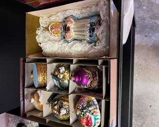 Hand blown glass Christmas ornaments