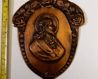 Large copper Jesus pendant