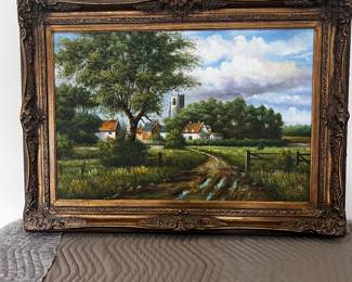Oil painting country village
