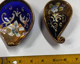 Moser Bohemian gold decorated dishes