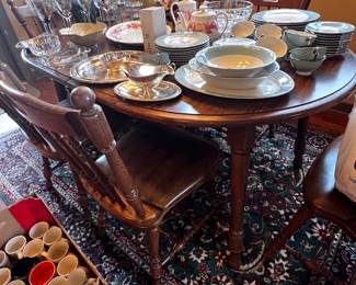 Vintage 1960s oak table w/ 4 chairs