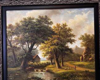 Framed oil on canvas