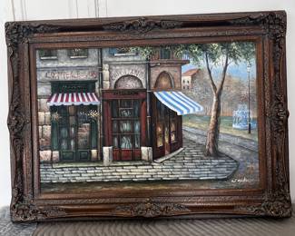 Oil painting English Cafe