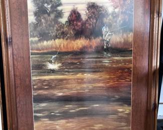 Framed fishing print