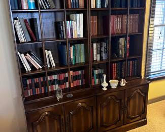 Mid century bookcase w/ books