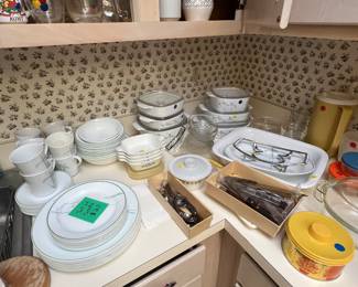 Corningware casserole dishes are sold. 