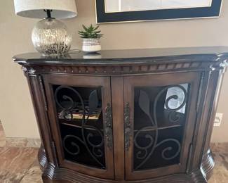 Wood and Metal Buffet with Marble Top