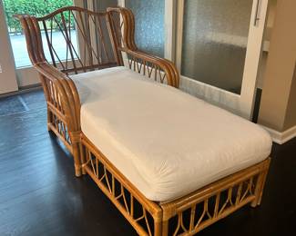 1950s rattan three strand arms chase lounge. Incredible condition! 