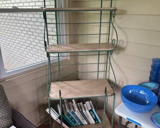 Green Iron Bakers Rack