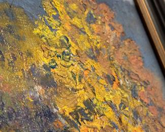 Original Oil on canvas (Abstract Autumn); artist unknown 