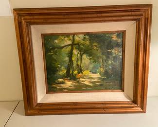 Original Oil on masonite board, (Abstract Autumn) by Roman Hughes;16x12 