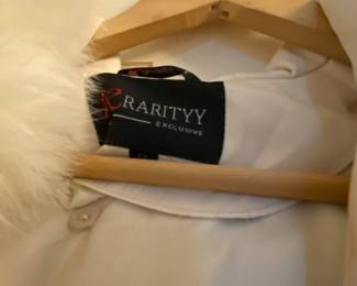 Vintage white fur lined hooded parka coat by Rarityy Exclusive, size XL
