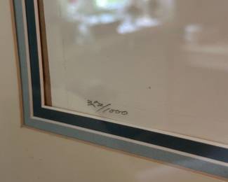 Signed and numbered Watercolor; (pink & blue floral) #2