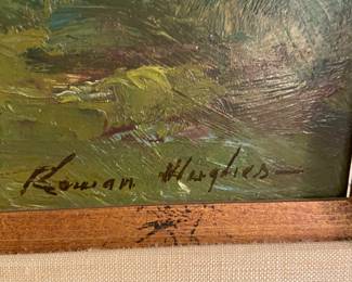 Original Oil on masonite board, (Abstract Autumn) by Roman Hughes;16x12 