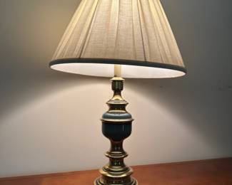 Brass with blue accents, table lamp (2 available)